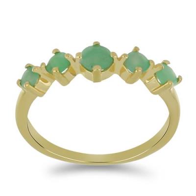 BUY 925 SILVER NATURAL EMERALD GEMSTONE STYLISH RING 