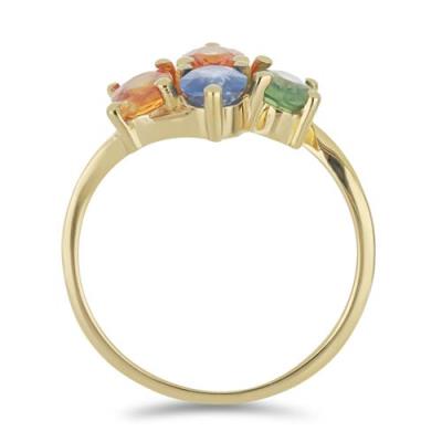 BUY 925 SILVER NATURAL MULTI SAPPHIRE GEMSTONE RING 