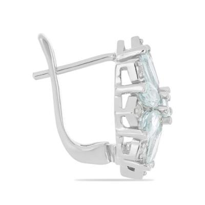 BUY NATURAL AQUAMARINE GEMSTONE EARRINGS IN 925 STERLING SILVER