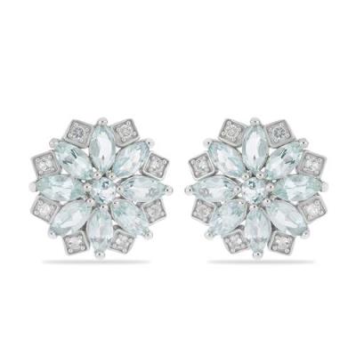 BUY NATURAL AQUAMARINE GEMSTONE EARRINGS IN 925 STERLING SILVER