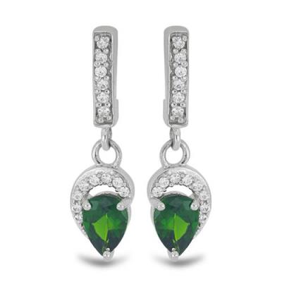 BUY 925 STERLING SILVER NATURAL SKY BLUE TOPAZ WITH WHITE ZIRCON GEMSTONE CLASSIC EARRINGS – WHOLESALE JEWELRY SUPPLIER