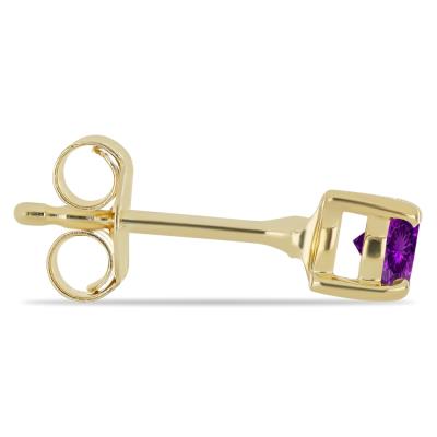 Wholesale 14K Gold Round Amethyst Classic Stud Earrings - Manufacturer in USA