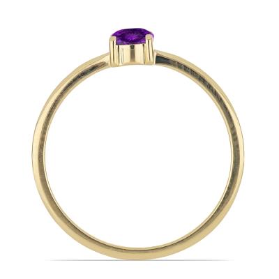 Wholesale 14K Gold Round Amethyst 4-Prong Solitaire Ring Manufacturer in the USA