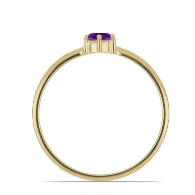 Wholesale 14K Gold Round Amethyst 6-Prong Solitaire Ring Manufacturers in USA