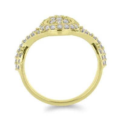 BUY REAL 14K GOLD DIAMOND DOUBLE CUT GEMSTONE RING