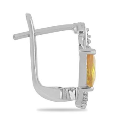 JEWELPIN YELLOW SAPPHIRE PEAR CUT CLUSTER EARRINGS WHOLESALE IN 925 STERLING SILVER WITH WHITE ZIRCON