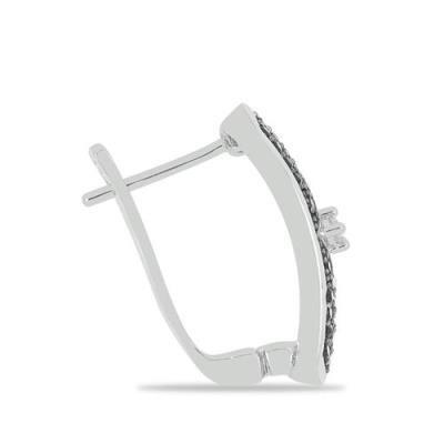 BUY 925 STERLING SILVER NATURAL BLACK SPINEL WITH WHITE ZIRCON GEMSTONE CLASSIC EARRINGS – BULK WHOLESALE SUPPLIER | JEWELPIN