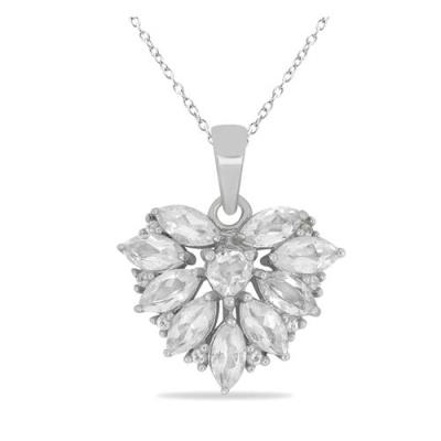 BUY STERLING SILVER NATURAL AFRICAN WHITE TOPAZ GEMSTONE CLUSTER PENDANT 