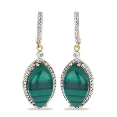 BUY 925 STERLING SILVER NATURAL MALACHITE GEMSTONE EARRINGS – BULK SUPPLIER | JEWELPIN