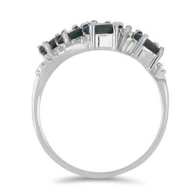 BUY SILVER NATURAL BLACK ETHIOPIAN OPAL WITH WHITE ZIRCON GEMSTONE RING