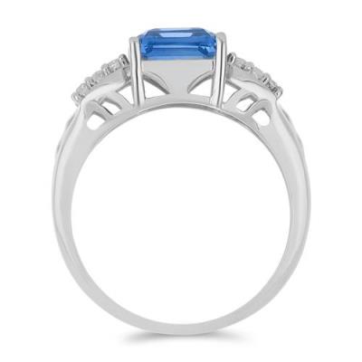 BUY 925 SILVER COLOUR CHANGE FLOURITE WITH WHITE ZIRCON GEMSTONE RING 