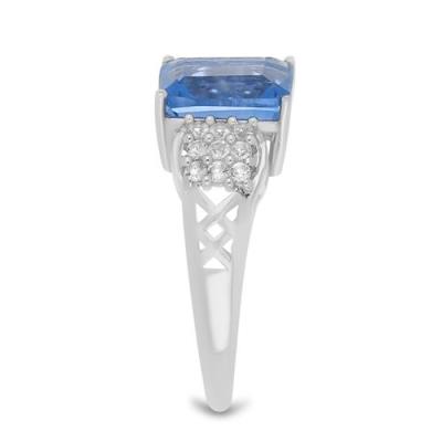 BUY 925 SILVER COLOUR CHANGE FLOURITE WITH WHITE ZIRCON GEMSTONE RING 