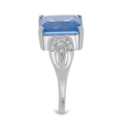 BUY COLOUR CHANGE FLOURITE WITH WHITE ZIRCON GEMSTONE BIG STONE RING IN STERLING SILVER