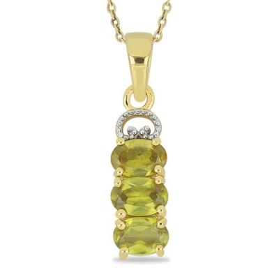BUY STERLING SILVER NATURAL PERIDOT GEMSTONE PENDANT