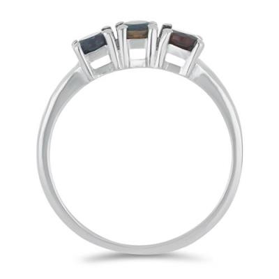 BUY STERLING SILVER NATURAL BLACK ETHIOPIAN OPAL WITH WHITE ZIRCON GEMSTONE RING 