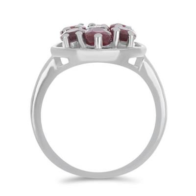 BUY STERLING SILVER GLASS FILLED RUBY GEMSTONE RING 