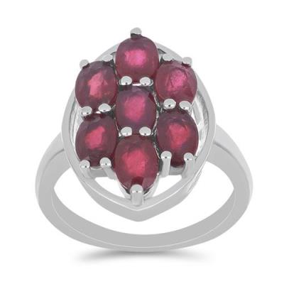BUY STERLING SILVER GLASS FILLED RUBY GEMSTONE RING 