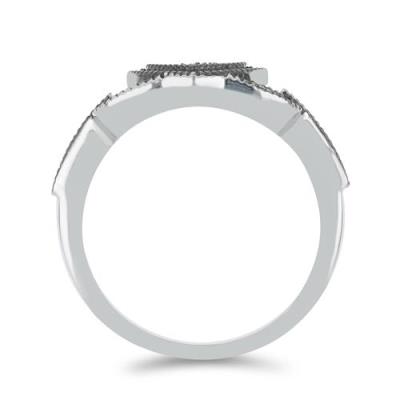 BUY 925 STERLING SILVER NATURAL BLUE DIAMOND DOUBLE CUT GEMSTONE RING 