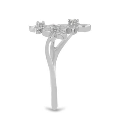 BUY DIAMOND DOUBLE CUT GEMSTONE RING IN STERLING SILVER 