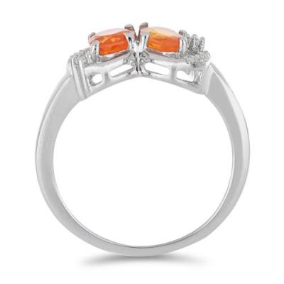 BUY 925 SILVER NATURAL ORANGE ETHIOPIAN OPAL  GEMSTONE CLASSIC RING