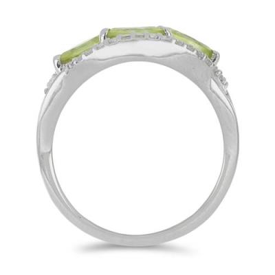 BUY 925 SILVER NATURAL PERIDOT GEMSTONE CLUSTER RING 