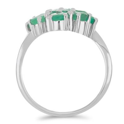 BUY NATURAL EMERALD  GEMSTONE RING IN STERLING SILVER 