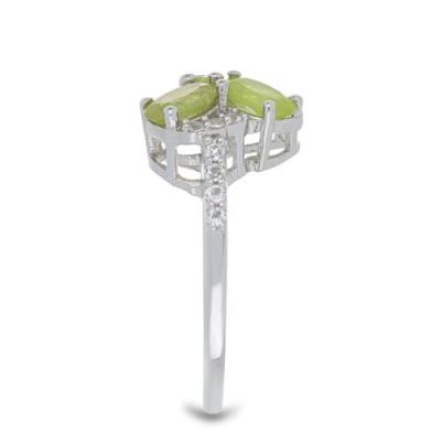 BUY REAL PERIDOT GEMSTONE RING IN STERLING SILVER 
