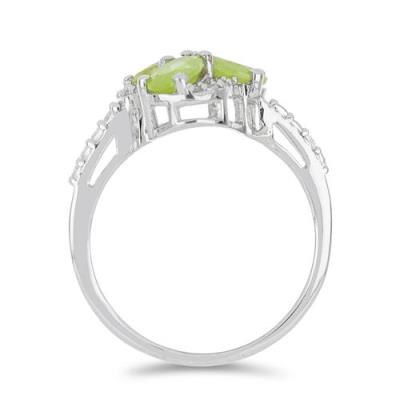 BUY REAL PERIDOT GEMSTONE RING IN STERLING SILVER 