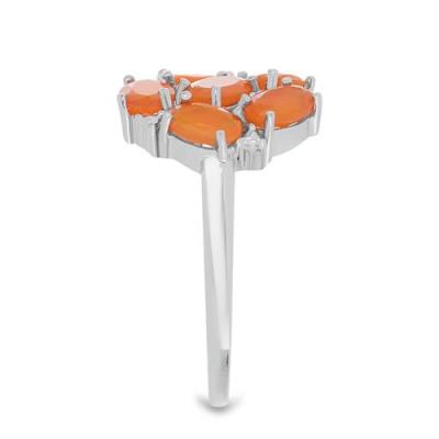 BUY REAL ORANGE ETHIOPIAN OPAL GEMSTONE RING IN 925 SILVER 