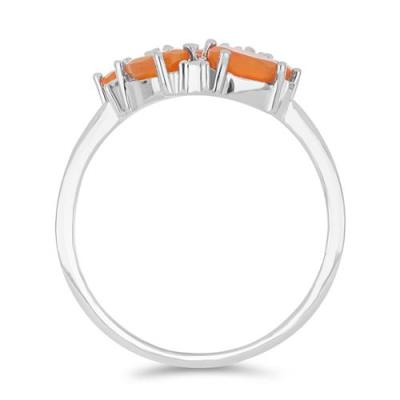 BUY REAL ORANGE ETHIOPIAN OPAL GEMSTONE RING IN 925 SILVER 