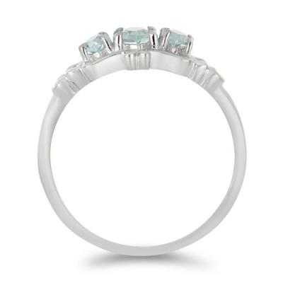 BUY NATURAL AQUAMARINE GEMSTONE RING IN STERLING SILVER 
