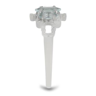BUY NATURAL AQUAMARINE GEMSTONE RING IN STERLING SILVER 