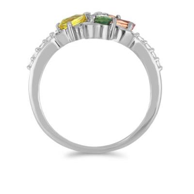 BUY 925 SILVER MULTI SAPPHIRE WITH WHITE ZIRCON GEMSTONE RING 