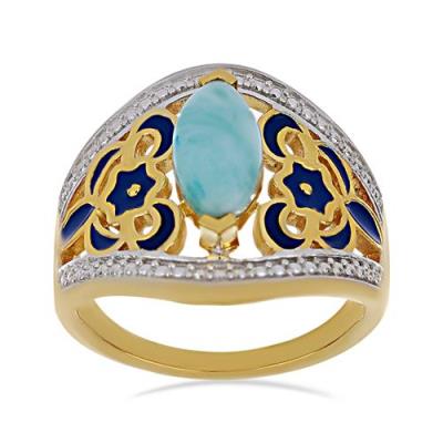 BUY 925 SILVER NATURAL TURQUOISE GEMSTONE ENAMEL RING