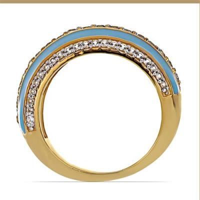 BUY 925 SILVER NATURAL SKY BLUE TOPAZ GEMSTONE ENAMEL  RING 