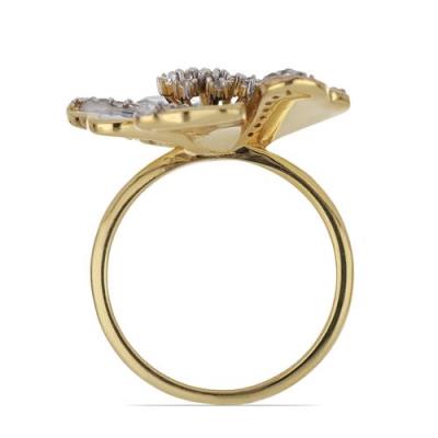 BUY NATURAL SKY BLUE TOPAZ WITH WHITE ZIRCON GEMSTONE ENAMEL RING IN 925 SILVER 