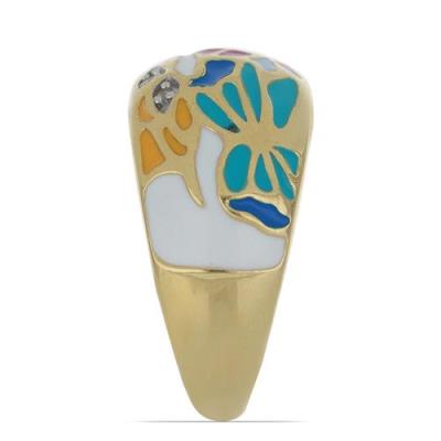 BUY STERLING SILVER NATURAL AFRICAN WHITE TOPAZ GEMSTONE ENAMEL RING 