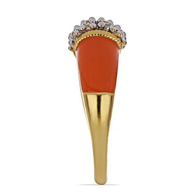 BUY AFRICAN WHITE TOPAZ GEMSTONE ENAMEL RING IN 925 SILVER 