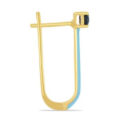 JEWELPIN WHOLESALE BLUE SAPPHIRE ENAMEL EARRINGS IN 925 STERLING SILVER