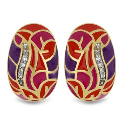 925 SILVER AFRICAN WHITE TOPAZ GEMSTONE ENAMEL EARRINGS – WHOLESALE JEWELRY SUPPLIER