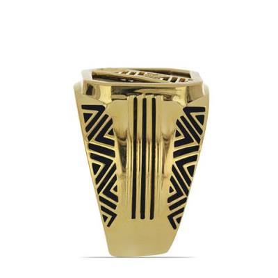 BUY 925 SILVER NATURAL BLACK ONYX GEMSTONE ENAMEL RING 