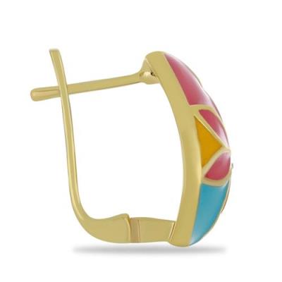 AFRICAN WHITE TOPAZ ENAMEL EARRINGS IN 925 STERLING SILVER – JEWELPIN