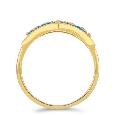 BUY 925 STERLING  SILVER AFRICAN WHITE TOPAZ GEMSTONE ENAMEL RING 