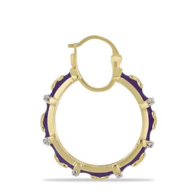 STERLING SILVER AFRICAN WHITE TOPAZ ENAMEL HOOP EARRINGS – JEWELPIN WHOLESALE SUPPLIER