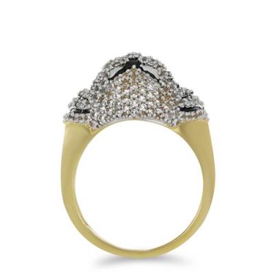 BUY STERLING SILVER NATURAL EMERALD WITH WHITE ZIRCON GEMSTONE ENAMEL RING 