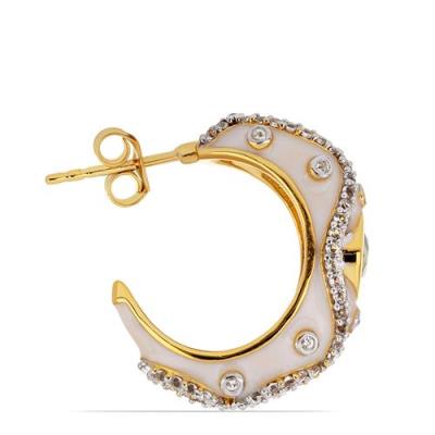 BUY STERLING SILVER SKY BLUE TOPAZ WITH WHITE ZIRCON ENAMEL EARRINGS – WHOLESALE JEWELRY SUPPLIER