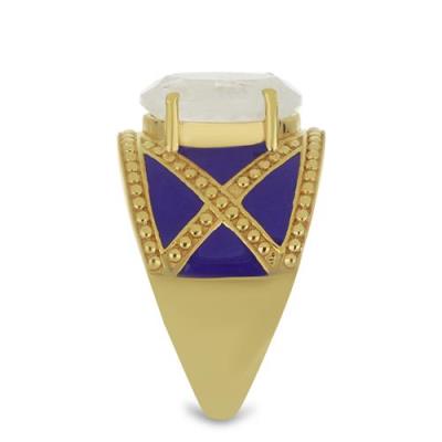 BUY 925 SILVER NATURAL RAINBOW MOONSTONE GEMSTONE ENAMEL RING 