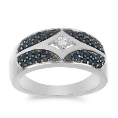 BUY 925 SILVER REAL BLACK SPINAL GEMSTONE CLUSTER RING 