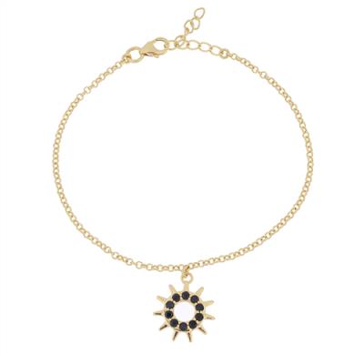 BUY STERLING SILVER NATURAL BLACK SPINEL GEMSTONE BRACELET   