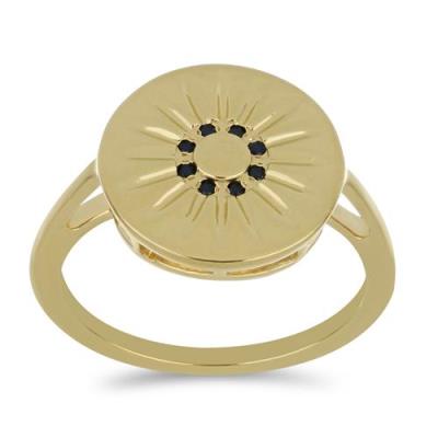 BUY STERLING SILVER NATURAL BLACK SPINEL GEMSTONE RING